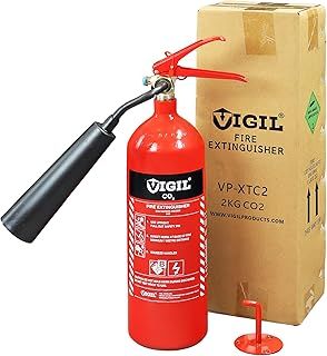 CO2 Fire Extinguisher 2 kg – Fire Extinguisher for Class B Fires - 34B Rating – Extinguisher for Electrical & Flammable Liquid Fires - Comes with 5-Year Warranty