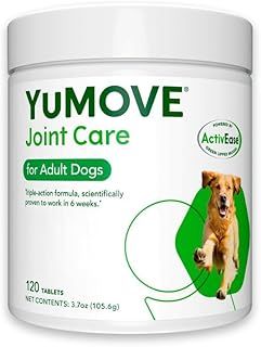 YuMOVE Joint Supplement for Dogs, Essential Dog Hip and Joint Aid for Stiff Adult Dogs with Glucosamine, Chondroitin, Green Lipped Mussel, Aged 6 to 8, 120 Tablets