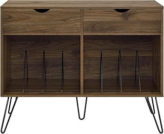 Novogratz Concord Turntable Stand With Drawers Walnut Look