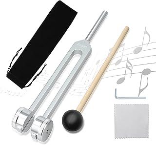 Bateya Tuning Forks 128hz Tuning Forks for Healing, Medical Sound Healing Instruments Tools Frequency Healing Device Aluminium Alloy Tuning Forks with Percussion Hammer Mallet