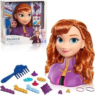 Disney Frozen 2 Anna styling heads, 14 pieces. , Black, Medium