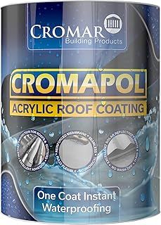 Cromar Grey Cromapol Acrylic Waterproofing Roof Sealant Fibre Reinforced Roof Coat 5Kg