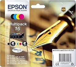 Epson 16 Pen & Crossword Genuine Multipack, 4-colours Ink Cartridges, DURABrite Ultra Ink