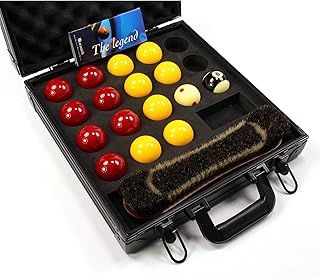 Aramith 2 Inch Super Pro Cup Pool Balls with Luxury Aluminium Ball Carry Case & Genuine Horsehair Brush - tournament quality pool balls used at BAPTO and Golden 8 Ball