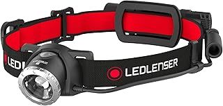 Ledlenser H8R Headlamp LED, rechargeable Lithium 18650 battery, 600 lumens, focusable, up to zu 120h runtime, red rear back light, slewable, USB charging cable, Headlamp