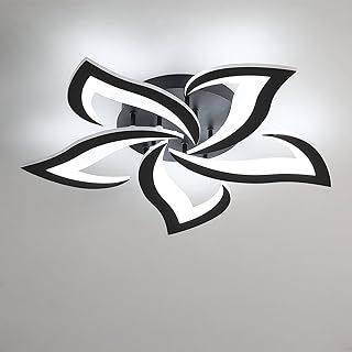 LED Ceiling Light, 60W 6500LM Mordern LED Ceiling Lights Cool White 6500K, Creative Petals Design, Acrylic Chandelier for Living Room Bedroom Dining Room (Dia 60cm)