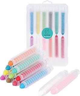 Colorful Anti-Dust Healthy Chalk for Kids & Toddlers | Smooth Writing on Blackboard, Chalkboard & Sidewalks 12 Colours 12 Pcs (Gift Pack)