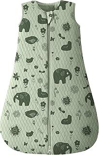 Looxii Baby Sleeping Bag 2.5 TOG 100% Cotton Winter Toddler Sleep Sack Baby Wearable Blanket for Boys and Girls 0-6 Months Elephant Green