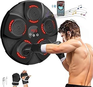 Inmorven Music Boxing Machine with Gloves, Smart Bluetooth Boxing Pad Wall Mounted, Home Smart Boxing, Electronic Focus Agility Training Digital musical Boxing set for Kids and Adults