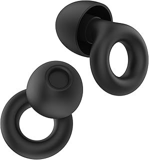 Reusable Ear Plugs in Silicone,EarPlugs for Noise Reduction-27 dB,Hearing Protection Earplugs for Noise Reduction,8 Ear Tips in XS/S/M/L,Comfy Noise Cancelling Earplugs for Work,Travel,Focus(Black)