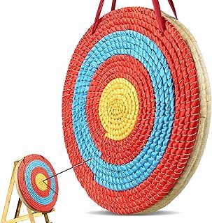 VEVOR Archery Target, 3 Layers 20" Arrow Target, Traditional Solid Straw Round Archery Target Shooting Bow, Hand-Made Arrows Target, Coloured Rope Target for Backyard Outdoor Hunting Shooting Practice