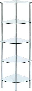 ASPECT Polo 5 Display Glass Unit-Clear, 5 Tier Corner-S - Silver/clear