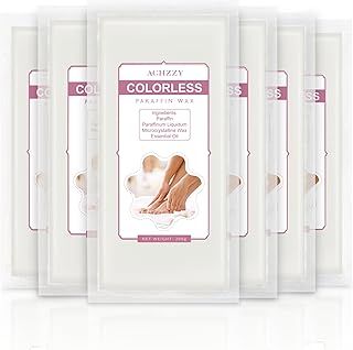 Achzzy Natural Paraffin Wax Refills, 6 Pack Paraffin Wax Blocks of Unscented for Paraffin Bath, Paraffin Wax for Hand and Feet for Deep Hydration, Moisturizing and Nourish (Unscented)