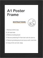 A1 A2 A3 A4 A5 A6 Modern Style MDF Poster/Picture/Photo Frames in Black, White, Silver, Oak & Walnut (BLACK, A1 (84 x 59.4 cm))