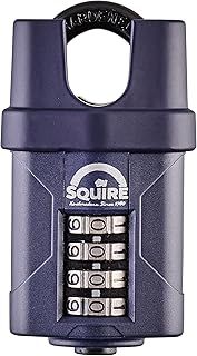 Squire Heavy Duty Padlock (CP40CS) - Toughest Closed Shackle - 4 Wheel Combination Padlock - Alloy Steel for Corrosion Resistance - Weatherproof Lock for Home, School & Garage (Black, 40 mm)
