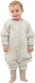 Mosebears Baby Sleeping Bag, 2.5 TOG baby sleep sack with Legs,Warmly Lined Winter Sleeping Bag with Removable Sleeves(Leaf,3-4 Years(baby height 95-105cm))