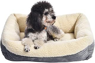 Amazon Basics Cat and Dog Bed, Washable Puppy Sofa, 61 cm, Grey