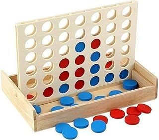 4 in a Row Traditional Wooden Edu Board Game Classic Four in a Line Connect Find 4