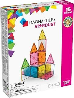 Magna-Tiles Stardust 15 Piece Set - 3D magnetic building tiles,for For Ages 3+, 9 x 2 x 7.5 inches