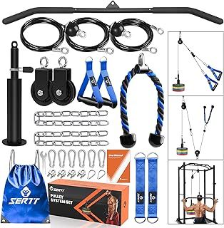 Weight Pulley System Gym, Pulley Pro Home Cable Pulley System gym for Lat Pull Down, Biceps Curl, Triceps, Shoulders, Back, Forearm Workout, DIY Weight Cable Pulley Attachments for Gym Equipment