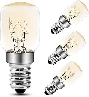 Salt Lamp Bulb for Himalayan 25W E14 Light Bulb, Dimmable Oven Bulbs up to 300℃ Oven/Microwave Oven/Fridge/Salt Lamp Light Bulbs, 4Pack