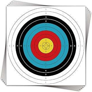 THREE ARCHERS 20pcs Targets Paper Standard Archery 60cm 10 Ring Bow and Arrow Targets for hunting & shooting Archery Accessories for Target Practice