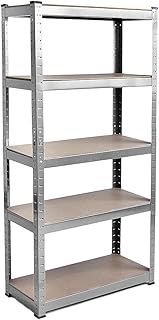 Home Vida 5 Tier Layer Shelf Storage Shelving Rack Heavy Duty Kitchen Garage Racking 875 Kgs Capacity, Galvanised