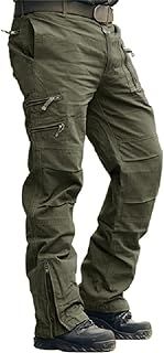 Mens Cargo Work Trousers Cotton Pants Outdoor Camping Hiking Loose Fit 30-40
