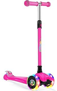 BELEEV Deluxe 3-Wheel Scooter for Kids Age 3-12, Adjustable Height, Lean to Steer, Light Up Wheels, Extra-Wide Deck