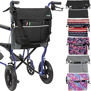 Vive Wheelchair Bag - Wheel Chair Mobility Scooter Storage Tote Accessory for Carrying Loose Items and Accessories - Travel Messenger Backpack for Men, Women, Handicap, Elderly - Accessible Pouch