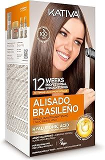 Kativa Brazilian Straightening Kit - Professional Keratin Treatment at Home - Up to 12 Weeks Lasting - Formalin Free - Easy to Apply