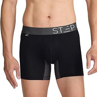 STEP ONE Mens Boxers Shorts, 1 Pair, Anti Chafing Underwear for Men, Moisture-Wicking Boxer Shorts with 3D Pouch. Fabric Made from Organic Bamboo