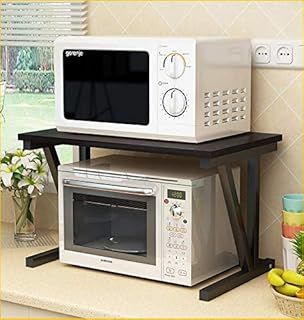 Microwave Oven Rack, Wooden Kitchen Counter Shelf About 22'' Wide, Maximum Load 132lb/60kg, 2-Tier Kitchen Appliance Organize for Space Saving,Microwave Shelf