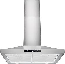 FIREGAS Chimney Cooker Hood 60 cm, 3 Fand Speeds, 335 m³/h,Touch controls,Recirculating & Ducting Extractor Hood Wall Mounted Range Hood 600mm Kitchen Extractor Fan - Stainless Steel