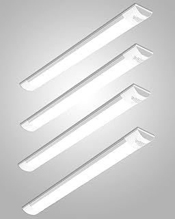 50W LED Batten Lights, 5ft LED Tube Light, 6500K Daylight White Ceiling Surface Mounted Light, 6000LM 180 °Beam Angle Ceiling Light for Office, Bathroom, Kitchen (4 Packs)