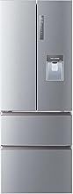 Haier HFR5719EWMP Non-Plumbed Total No Frost American Fridge Freezer - Platinum Inox - E Rated