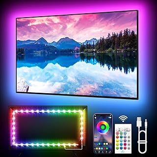 TV LED Lights, 3m LED Lights for 32-45 Inch TVs, RGB TV Backlight with Remote, Colour Changing Music Sync Bluetooth APP Control Strip Lights USB Powered for Bedroom Gaming Room Decor