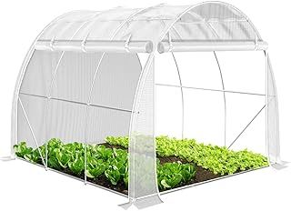 VOUNOT Large Polytunnel Greenhouse Gardening Walk In Grow House with Roll-up Side Walls, 3x2x2m 6m², White