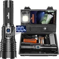 Shadowhawk Torches LED Super Bright Rechargeable, Flashlight 500000 Lumens XHM77.2 Torches Battery Powered, Powerful Tactical Flash Light Torch, USB Hand Torch for Dog Walking Camping Emergency Gift