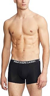 Polo Ralph Lauren Men's Underwear Boxer 3 Stretch Cotton Classic Trunks Jersey Pack of 3, Grey/white/black, XXL