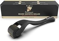 Red-Blooded Beard Growth Roller | Stimulate Beard and Hair Growth | 540 0.5mm Titanium Needles | Derma Roller For Men | Matte Black Beard Roller | Microneedle Roller