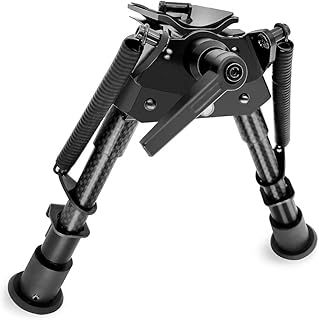 6-9 Inch Tactical Swivel Bipod Foldable Notched Legs Pivot Tilt with S Lock Lever (Carbon Fiber)