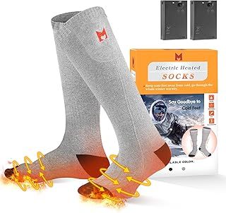Heated Socks, MUTOUHE Electric Heated Socks for Men Women, Winter Warm Socks for Outdoor Sports - Camping, Hiking, Fishing, Cycling, Walking, Hunting, Motorcycling, Skating and Skiing