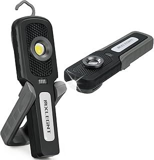 MXLEGNT Work Light Inspection Lamp: 20W Rechargeable Bright Magnetic Led Cob Work Torch Flashlight with 4000mah Battery - 800 Lumens - Perfect for Car Mechanic, Workshop