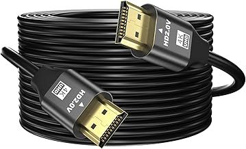 4K Hdmi Cable 20M, High Speed Hdmi 2.0 Cable 4K@60Hz 2K@120Hz, Gold-Plated Connector 3D ARC HDCP 2.2 &2.3 for HDTV/Blu Ray Playback/Projectors/Laptops/PS4/PS5(Black)