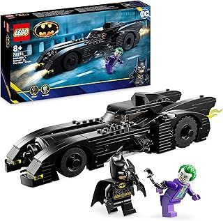LEGO DC Batmobile: Batman vs. The Joker Chase Set, Iconic 1989 Batmobile Car Toy and 2 Minifigures, Dark Knight's Vehicle Model with Batarang, Super Hero Gift Idea for Kids, Boys and Girls 76224