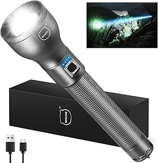 250,000 Flashlights High Lumens, IPX7 & Zoomable XHP-90 Led Super Bright Rechargeable Flashlight with 3 Lighting Modes, Flashlights for Home, Hunting, Camping, Emergencies-Best Gift for Man