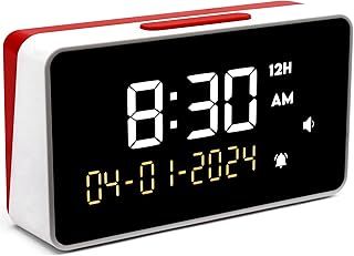 Talking Clock - Extra Loud Time and Date - for Elderly, Dementia, Hearing or Visually Impaired Seniors - Easy to Use Speaking Device - Clear Neutral Male Voice