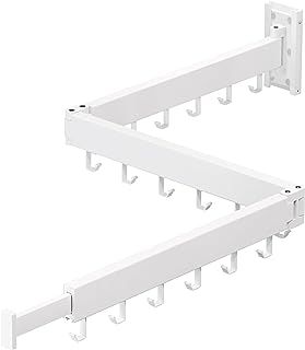 ZdwCyl Clothes Drying Rack,Laundry Space Saver Wall Mounted,Retractable,Collapsible(Tri-Fold), White Color Rack Clothing