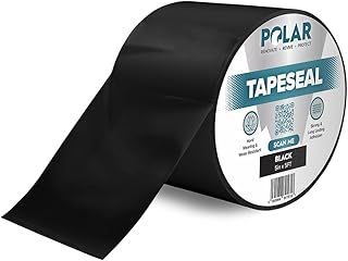Polar TapeSeal Black - 5" x 5 ft | Rubberised Waterproof Tape for Leaks & Cracks on Roofs, PVC Pipes, Downpipes, Plumbing & Gutters | All-Purpose Indoor & Outdoor Sealant Tape for Lasting Protection